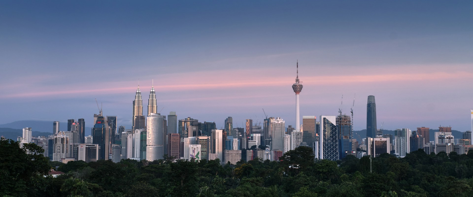 Kuala Lumpur skyline with the Petronas Twin Towers and KL Tower